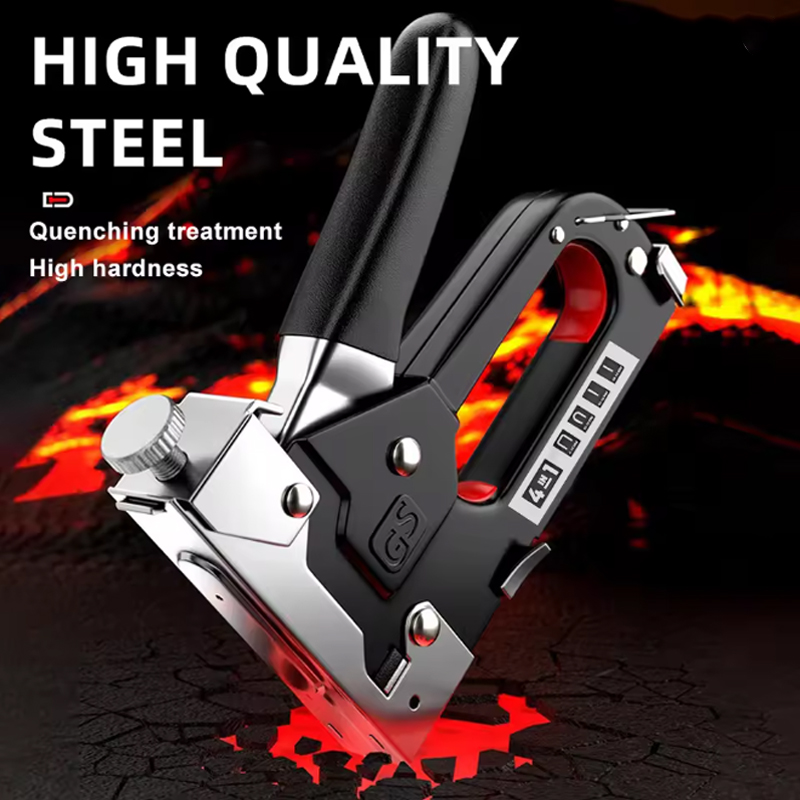 Stapler Heavy Duty - ปืนเย็บด้วยมือเฟอร์นิเจอร์ DIY, ปืนเย็บสี่ในหนึ่งเดียวพร้อมการตกแต่งภายใน, เครื่องเย็บกระดาษงานไม้พิเศษ