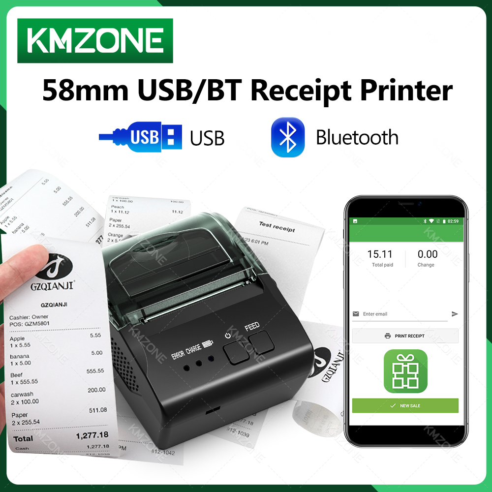 Commercial Book Printing Machines - เครื่องพิมพ์ใบเสร็จใบเสร็จ POS บนมือถือ gzqianji เครื่องพิมพ์บาร์โค้ดไร้สายบลูทูธแบบพกพาได้รองรับ2D 1D