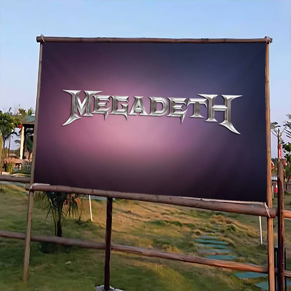 Commercial Printing Company - แบนเนอร์ปาร์ตี้ ธงโฆษณาเชิงพาณิชย์ พิมพ์ลายขั้นสูง วงร็อกเมทัล M-Megadeth